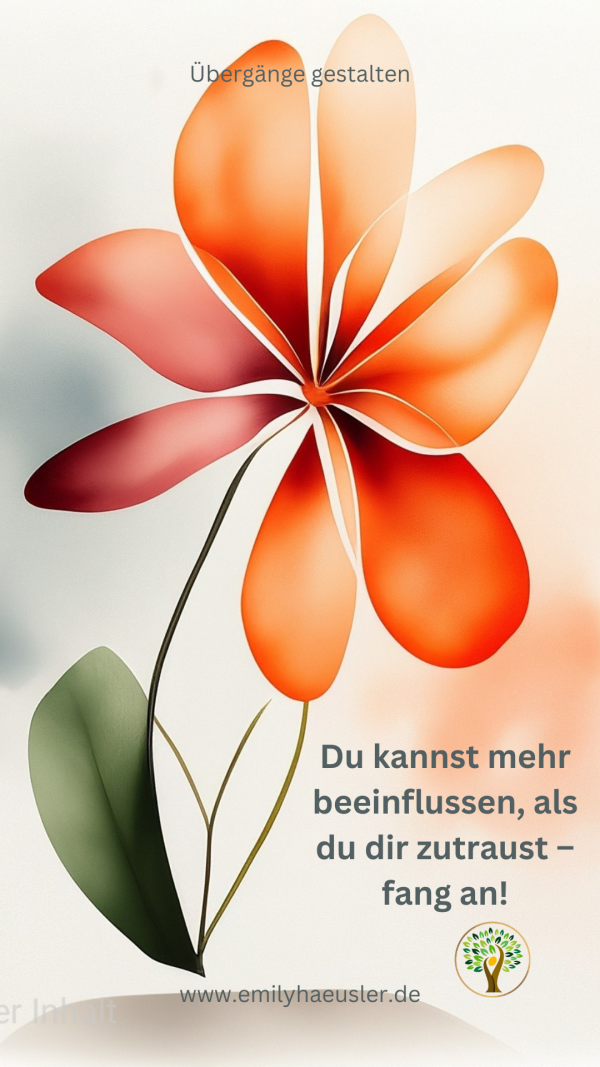 Blume mit positiver affirmation