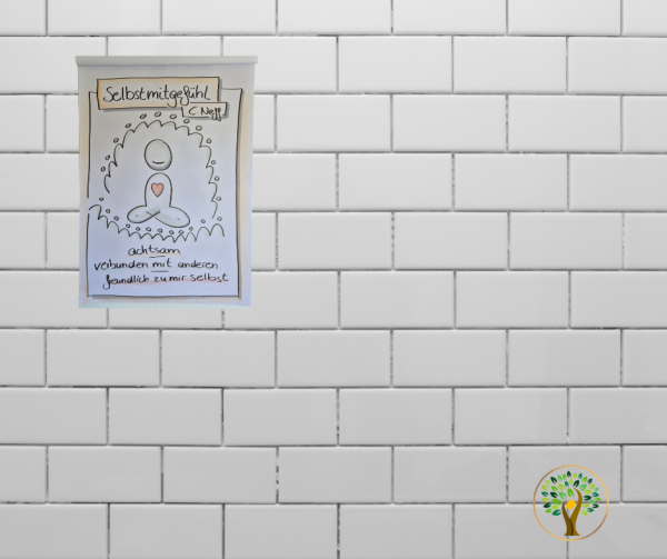 Mauer mit Plakat Selbstfürsorge